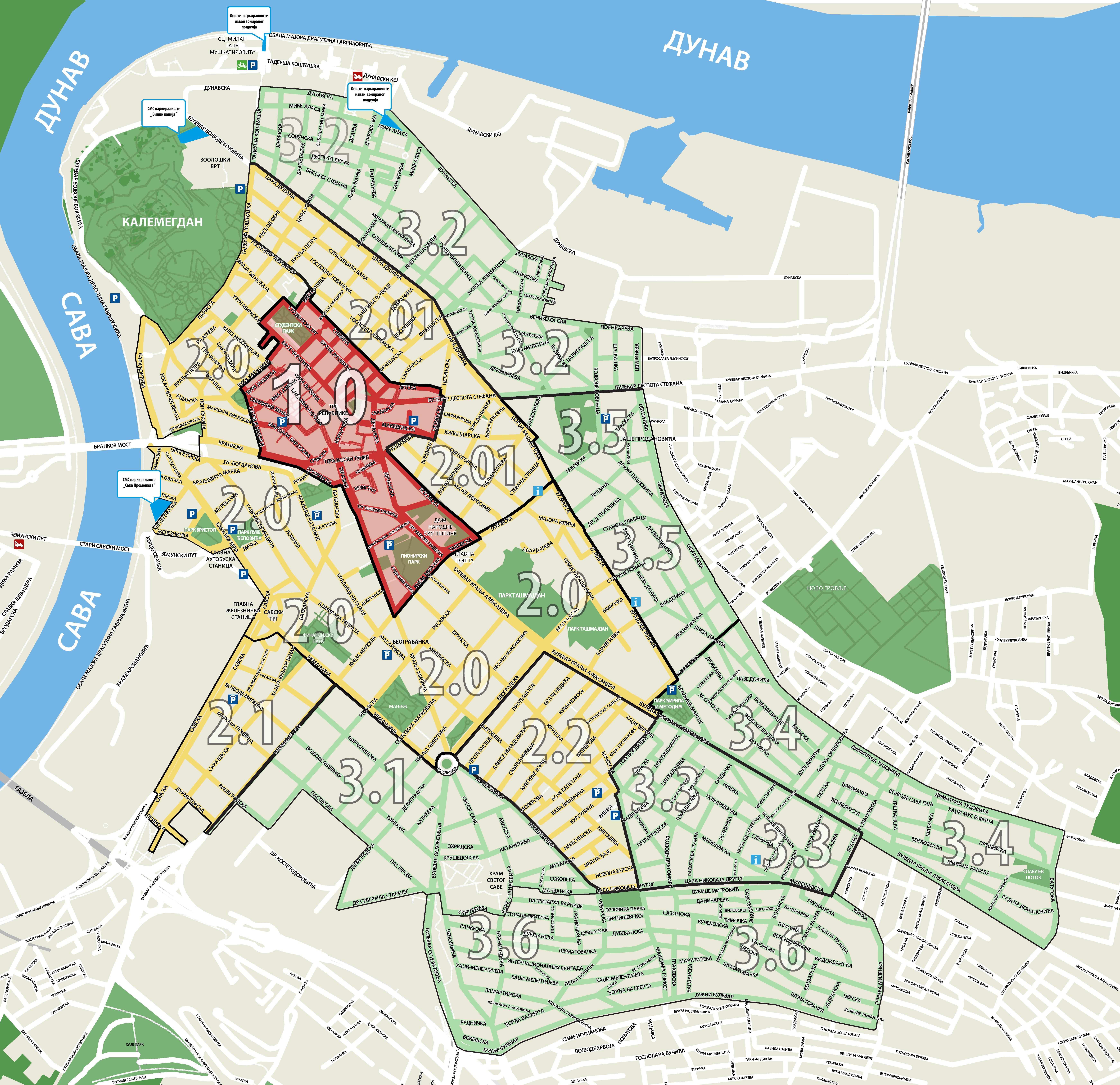 mapa beograda vukov spomenik Parking prostor | Grad Beograd mapa beograda vukov spomenik